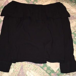 Black off the shoulders shirt